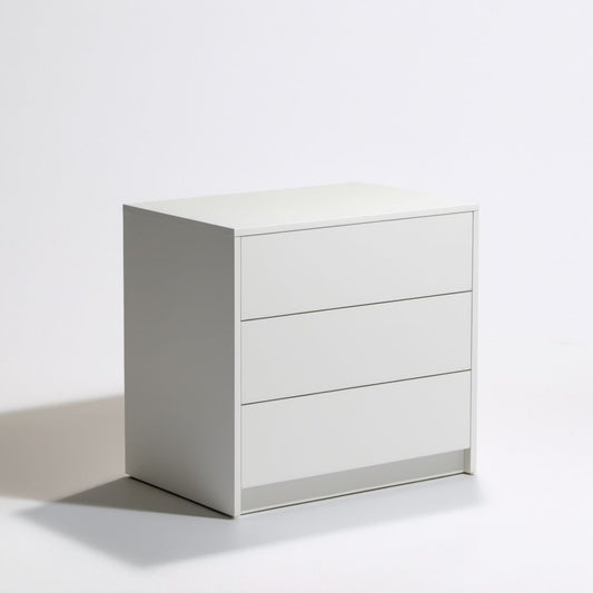 Biała komoda z 3 szufladami z płyty wiórowej laminowanej 80 x 40 x 80 cm